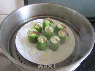 虾仁粉丝蒸丝瓜的做法步骤：9