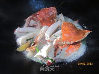 姜葱炒花蟹的做法步骤：6
