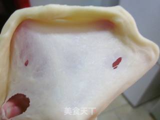 【黄桃玫瑰花小面包】用口味清新的金色水果做出外型高贵的面包的做法步骤：6