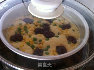 阿胶蜜枣玉米发糕的做法步骤：8