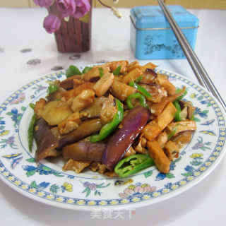 茄子炒豆腐干的做法步骤：9