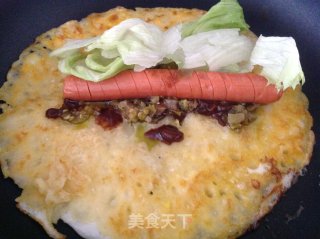 火腿鸡蛋杂粮煎饼的做法步骤：7