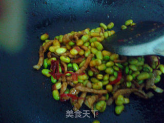 毛豆炒肉丝的做法步骤：4
