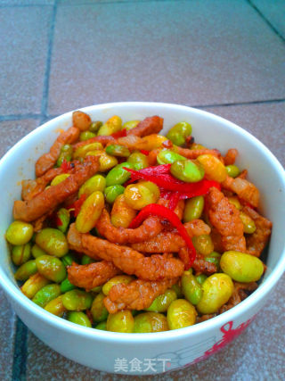 毛豆炒肉丝的做法步骤：5