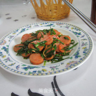 韭菜炒火腿的做法步骤：7