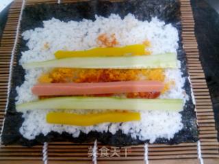 孩子们喜欢的小吃———海苔黄瓜火腿泡菜包饭的做法步骤：8