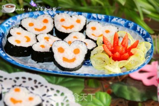 儿童创意饭----可爱的米奇寿司卷的做法步骤：10