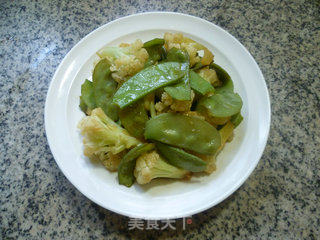 扁豆炒花菜的做法步骤：10