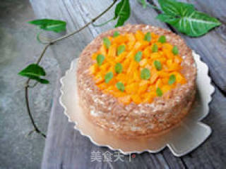 【芒果奶油蛋糕】--- 女儿的生日蛋糕的做法步骤：11