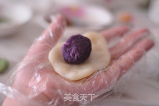 麻将紫薯冰皮月饼的做法步骤：10