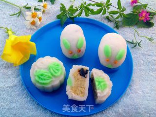 玉兔多彩冰皮月饼的做法步骤：13