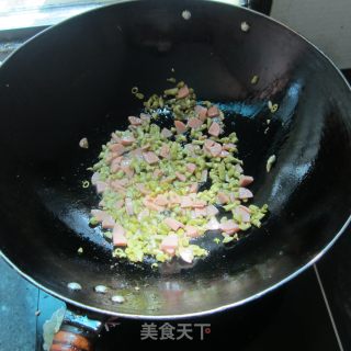 辣炒咸豆角火腿丁的做法步骤：4