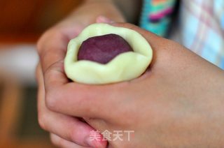 自制紫薯酥皮月饼的做法，老公孩子大爱的做法步骤：7