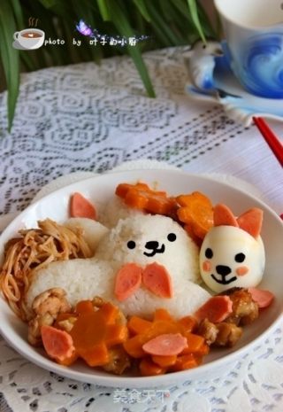 儿童创意饭----兔子便当的做法步骤：14
