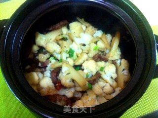 飘香花菜砂锅煲的做法步骤：6
