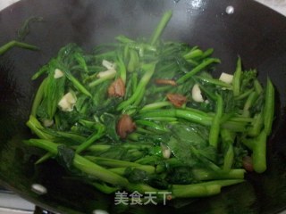 生炒菜心的做法步骤：3