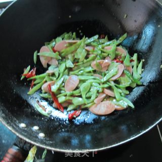 火腿炒扁豆的做法步骤：7