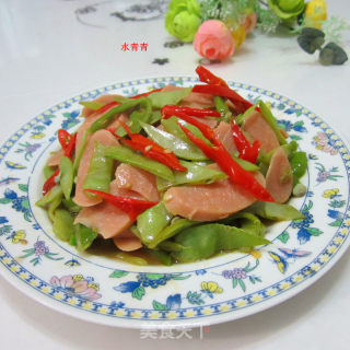 火腿炒扁豆的做法步骤：9
