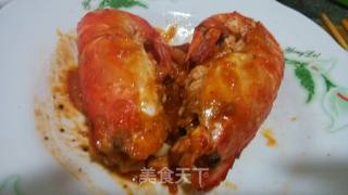 茄汁干煎河虾的做法步骤：4