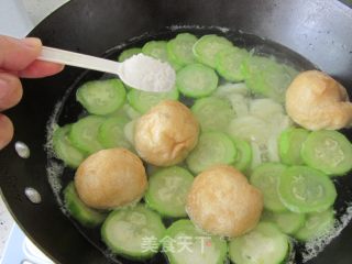 丝瓜油球汤的做法步骤：10