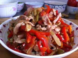 鲜香三彩肉丝的做法步骤：9