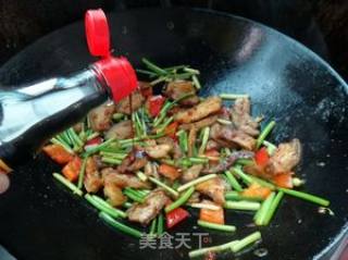 野韭菜苔回锅肉的做法步骤：8