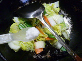 三色娃娃菜的做法步骤：6