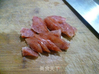 腊肠花茎炒鸡蛋的做法步骤：6