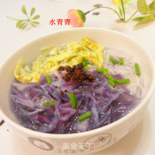 包菜丝煮面的做法步骤：8