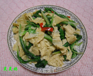 小白菜炒豆筋的做法步骤：7