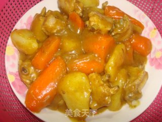 咖喱土豆胡萝卜翅中的做法步骤：7