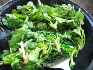 菠菜炒豆皮的做法步骤：7