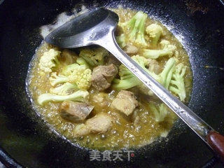 咖喱排骨花菜的做法步骤：7