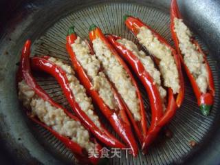 甘香可口---榄菜肉酿红椒的做法步骤：6