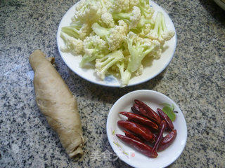 辣炒花菜面筋的做法步骤：1
