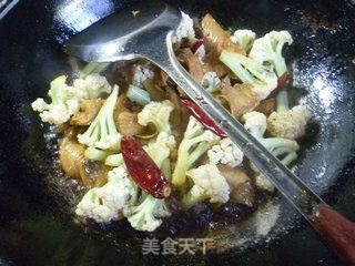 辣炒花菜面筋的做法步骤：8