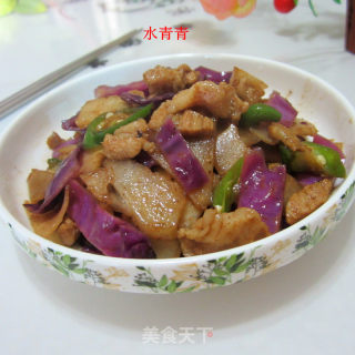 凉薯紫甘蓝炒肉的做法步骤：9