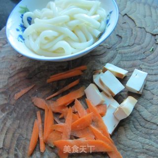 豆腐胡萝卜煮粉的做法步骤：1