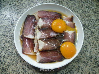 鸡蛋蒸酱肉的做法步骤：6
