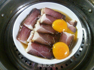 鸡蛋蒸酱肉的做法步骤：7