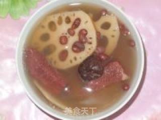 红豆莲藕牛肉汤的做法步骤：4
