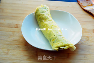 香菇虾肉蒸蛋卷的做法步骤：8
