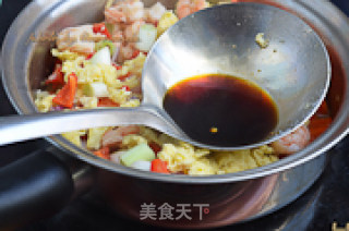虾仁鸡蛋捞面的做法步骤：8