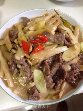 酸笋炒牛肉的做法步骤：8