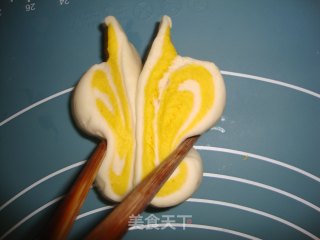 南瓜蝴蝶花卷——蝴蝶飞了的做法步骤：12