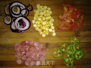微波炉披萨的做法步骤：2