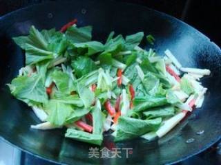 小白菜炒茭白的做法步骤：7