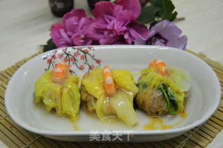 鲜虾白菜石榴包的做法步骤：7