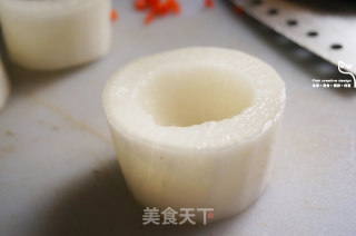 白玉萝卜酿肉的做法步骤：1