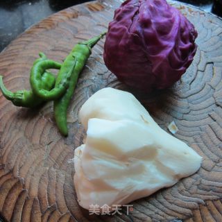包菜凉薯片的做法步骤：1